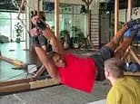 Anthony Joshua's torture training! Boxer uses ancient Cossack warriors' stretching machine to prepare himself to fight Tyson Fury in a painful-looking workout routine